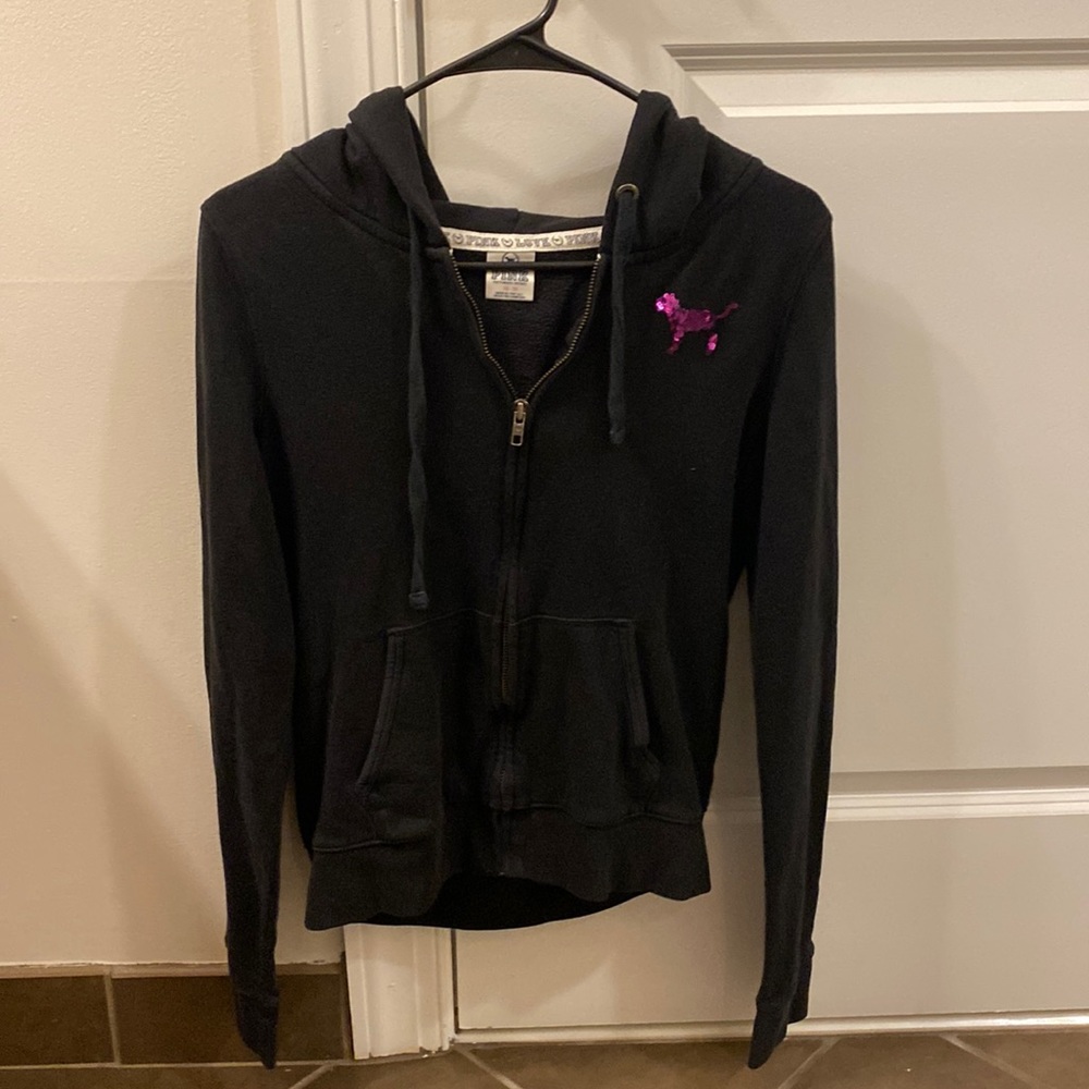 PINK full zip bling hoodie